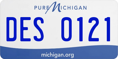 MI license plate DES0121