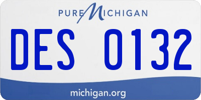 MI license plate DES0132