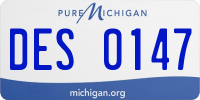 MI license plate DES0147