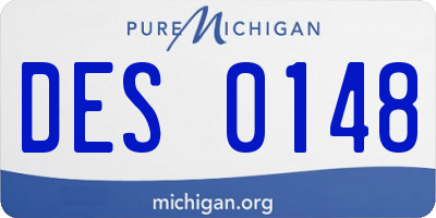 MI license plate DES0148