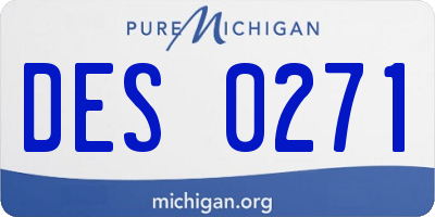 MI license plate DES0271