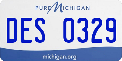 MI license plate DES0329