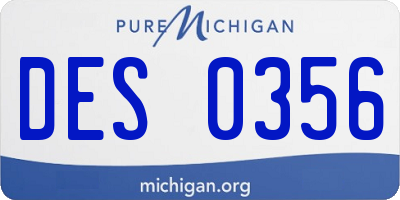 MI license plate DES0356