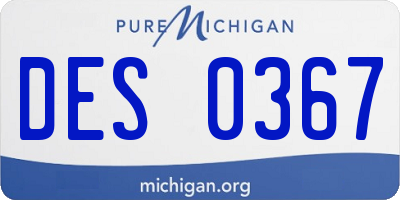 MI license plate DES0367