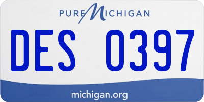 MI license plate DES0397