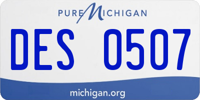 MI license plate DES0507