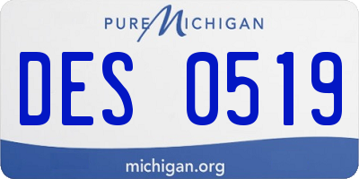 MI license plate DES0519