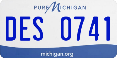 MI license plate DES0741