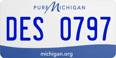MI license plate DES0797