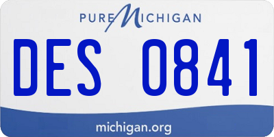 MI license plate DES0841