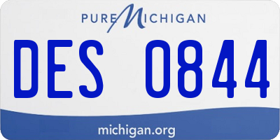 MI license plate DES0844
