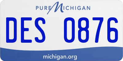 MI license plate DES0876