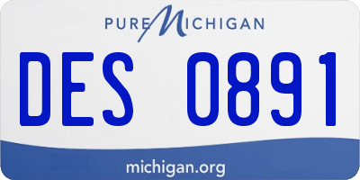 MI license plate DES0891