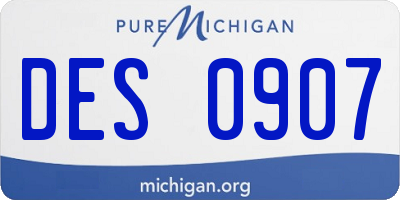 MI license plate DES0907