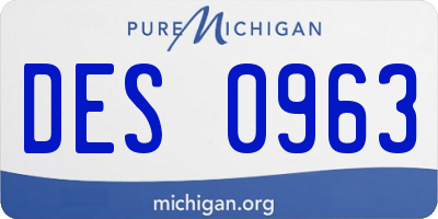 MI license plate DES0963