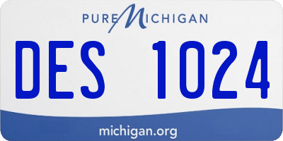 MI license plate DES1024