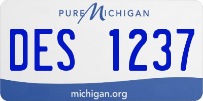 MI license plate DES1237