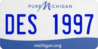 MI license plate DES1997