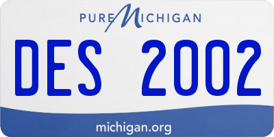 MI license plate DES2002