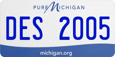MI license plate DES2005