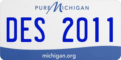 MI license plate DES2011