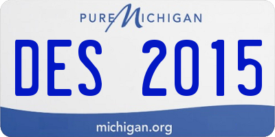 MI license plate DES2015