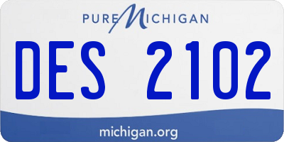 MI license plate DES2102