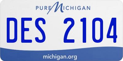 MI license plate DES2104