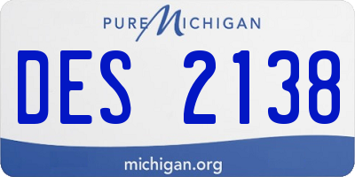 MI license plate DES2138