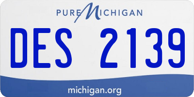MI license plate DES2139