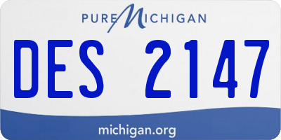 MI license plate DES2147