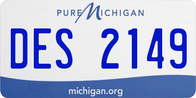 MI license plate DES2149