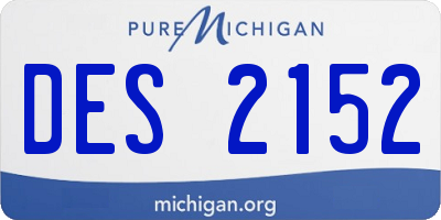 MI license plate DES2152