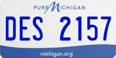 MI license plate DES2157