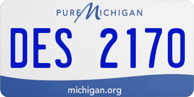 MI license plate DES2170
