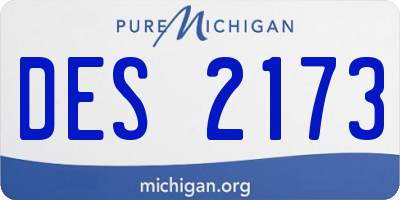 MI license plate DES2173