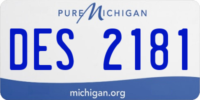 MI license plate DES2181