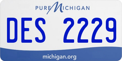 MI license plate DES2229