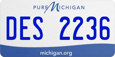 MI license plate DES2236