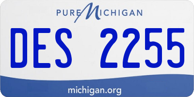 MI license plate DES2255