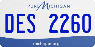 MI license plate DES2260