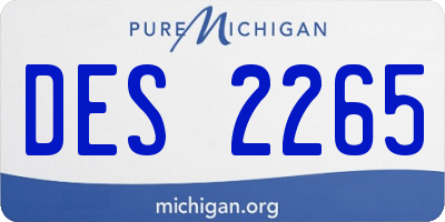 MI license plate DES2265
