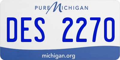 MI license plate DES2270