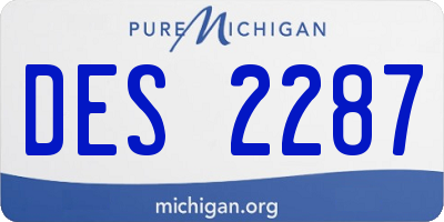 MI license plate DES2287