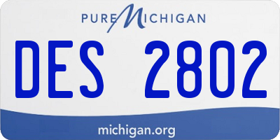 MI license plate DES2802