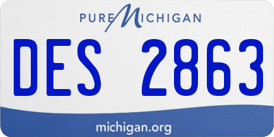 MI license plate DES2863