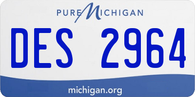 MI license plate DES2964