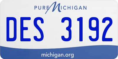 MI license plate DES3192