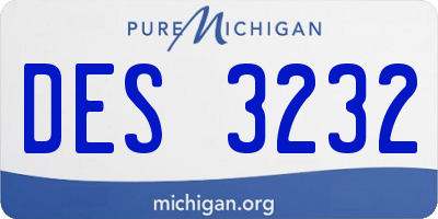 MI license plate DES3232
