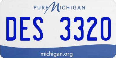 MI license plate DES3320